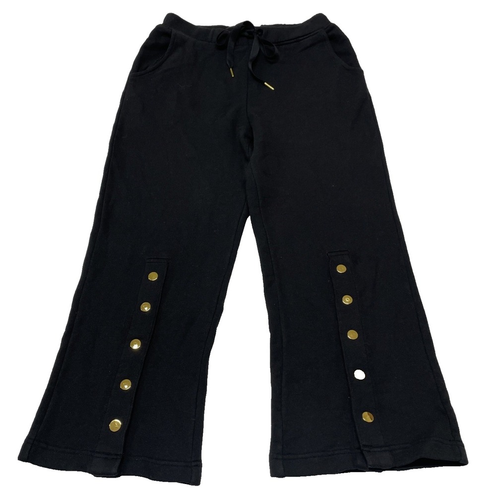 NWT Hudson‎ Los Angeles Cropped Sweatpants Black Womens M MRSP $175